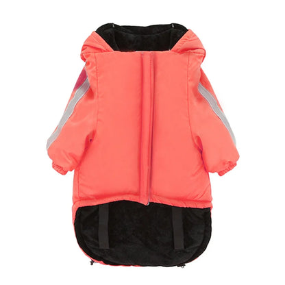 Pet Costume Windproof Fleece Dog Clothes Waterproof Comfortable Dog Hooded Coat Warm Reflective Winter Pet Apparel Outdoor
