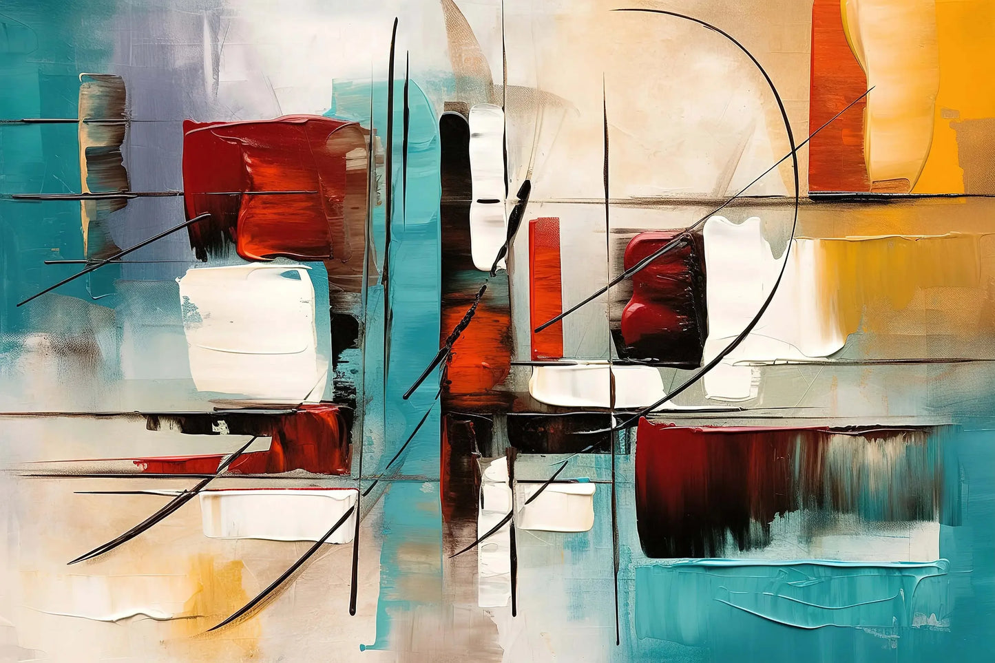 Classic Abstract Wall Art Matte Colour Oil Painting on Canvas Print Poster Home Decor Living Room Bedroom Decorative Painting