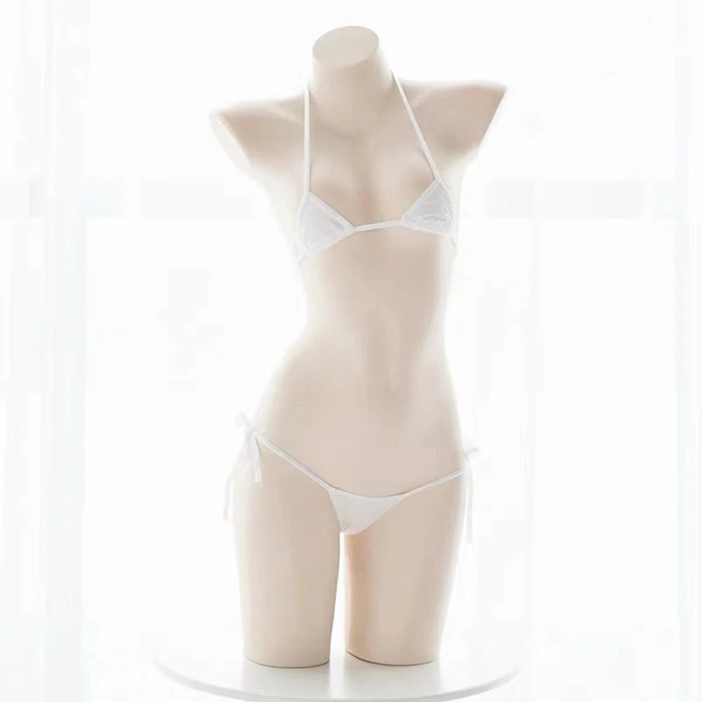 2PC Women Mini Bikini Sexy-Lingerie Pajamas Strappy Underwear Briefs Bra Sets Swimsuit Female Bathers Bandage Bathing Suit