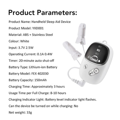 Handheld CES Sleep Aid Device Ear Clip Insomnia Anxiety Pressure Relief Health Improve Sleep Palm Pulse Massager Smart Sleeper