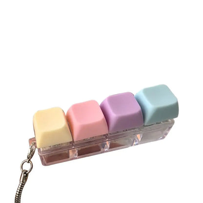 Keyboard Caps Toy Press Stress Relief Fidget Button Key Caps Fidget Keychain Keyboard Keychain Toys Finger Keyboard Key Toy