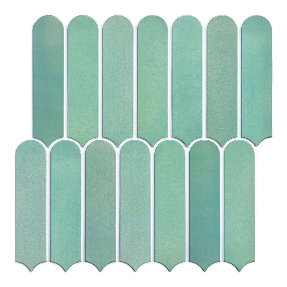 1/10pcs 3D Fish Scale Tile Sticker, Self-adhesive 3D Green Tile Backsplash for Kitchen Bathroom, Water Mold Resistant, 30x30cm