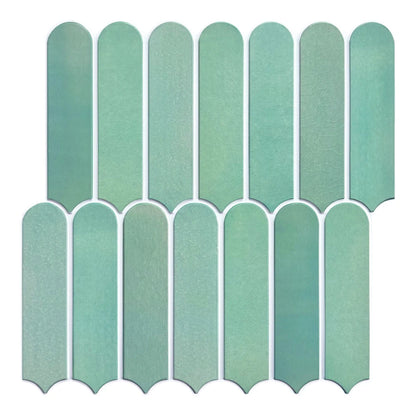1/10pcs 3D Fish Scale Tile Sticker, Self-adhesive 3D Green Tile Backsplash for Kitchen Bathroom, Water Mold Resistant, 30x30cm
