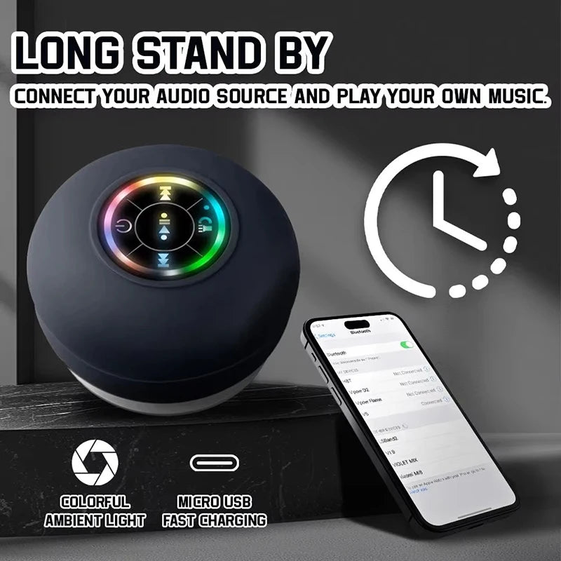 Portable Wireless Bluetooth Speaker IPX4 Waterproof Loudspeaker Outdoor Sports Bathroom Large Suction Cup Mini Stereo Sound Box