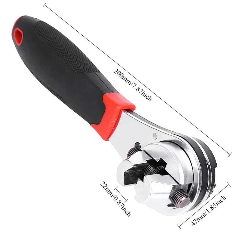 Universal Adjustable Ratcheting Wrench Multifunctional 6-22mm Screw Repair Hand Tools - Ratchet Wrench