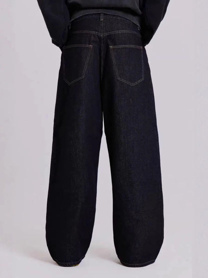 HOUZHOU Vintage Letter Print Jeans Women Black Gothic Y2k Baggy Denim Trousers Retro Hip Hop Grunge Wide Leg Pants Streetwear