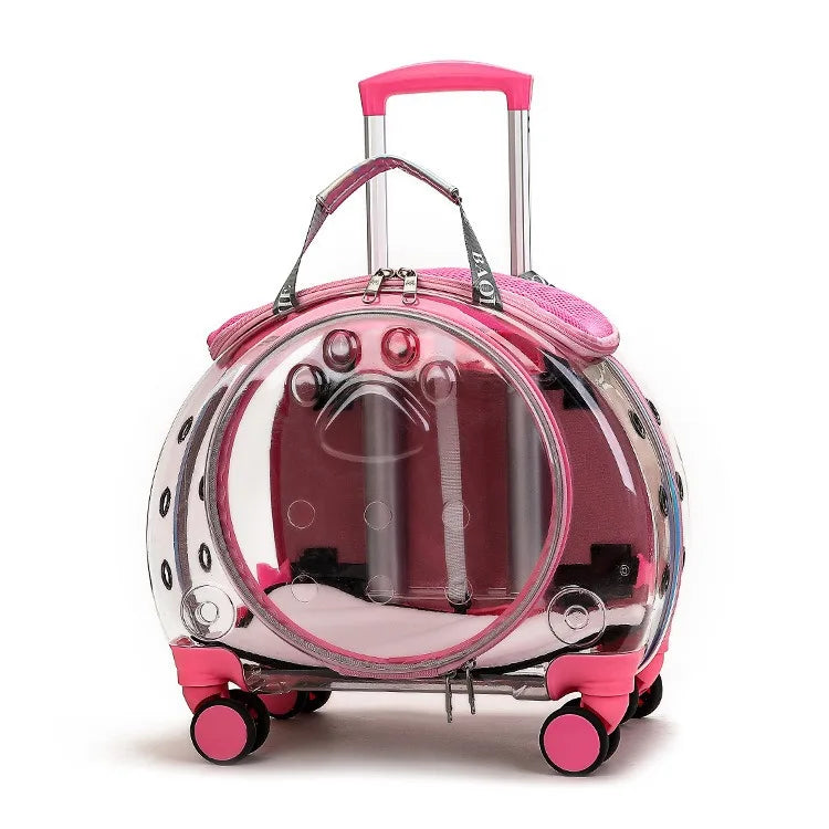 Small Pet Trolley Clear Shoulder Cat Bag Pack Breathable Crate for Journey Outside Portable Pet Products Supplies Carriers