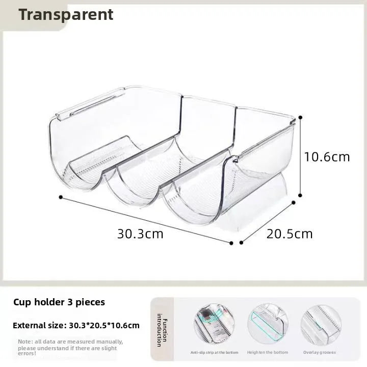Stackable Acrylic Cup Holder Wine Water Bottle Organizer Clear Plastic Storage Rack for Kitchen Pantry Desktop Home Office