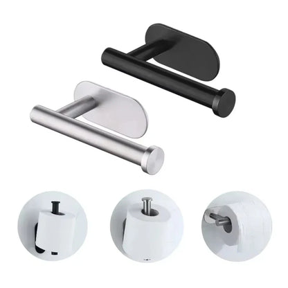 No Drilling Toilet Paper Holder SUS304 Stainless Steel Self Adhesive Wall Mount Tissue Towel Roll Dispenser for Bathroom Kitchen
