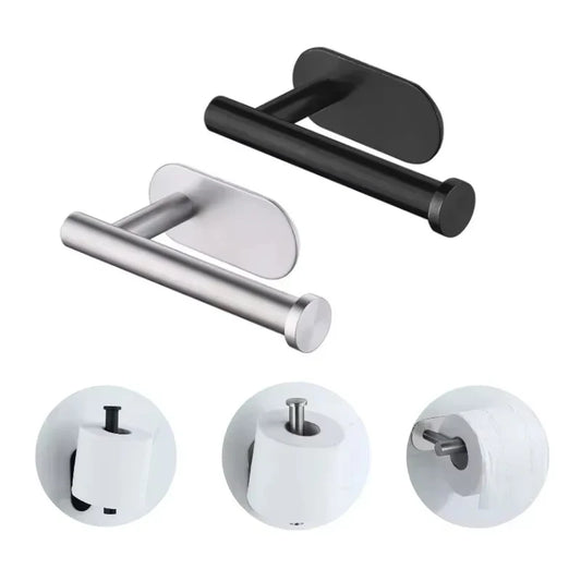 No Drilling Toilet Paper Holder SUS304 Stainless Steel Self Adhesive Wall Mount Tissue Towel Roll Dispenser for Bathroom Kitchen