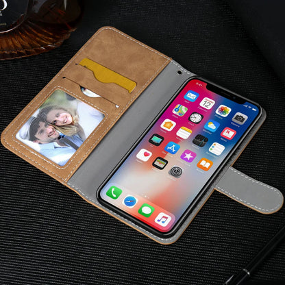 Leather Wallet Cwowdefu S18 Case 6.58" Fashion Luxury Protective Customize Cover Phone Card Wallet Card Slots Book Style
