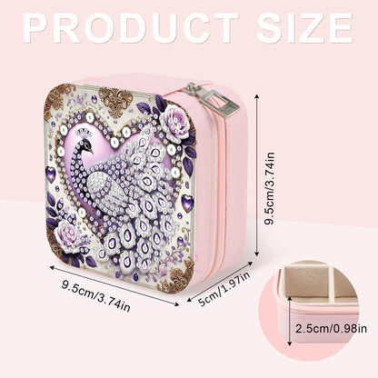 Diamond Art Painting Jewelry Organizer Box kit,DIY Peacock Jewelry Box for Adults, Portable Jewelry Case Jewelry storage Gifts