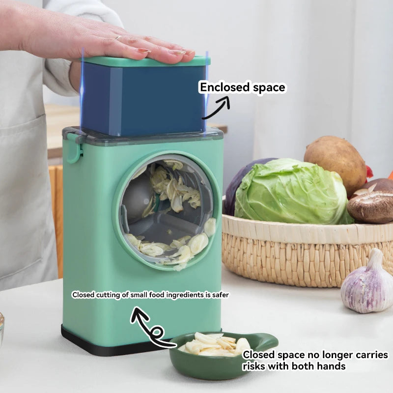 Home Multifunction Vegetable Slicer Manual Grater Vegetable Chopper 3 in 1 Round Cutter Potato Spiralizer Kitchen Accessories ﻿