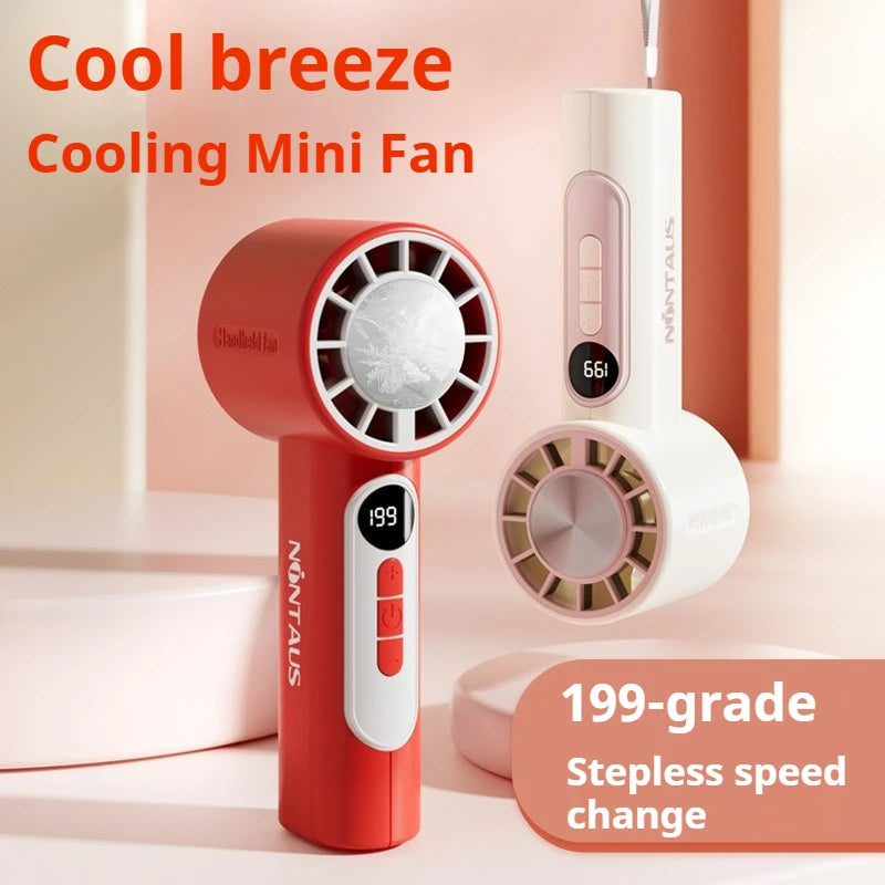 Portable Handheld Fan,199-Speed Stepless Adjustable Mini Fan with 3000mAh Battery, Semiconductor Cooling Personal Fan for Travel