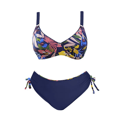 Vintage Ladies Split Swimsuit High Waisted Bottom Bathing Suits Plus Sized Summer Swimwear Women Two Pieces Swimsuits купальник