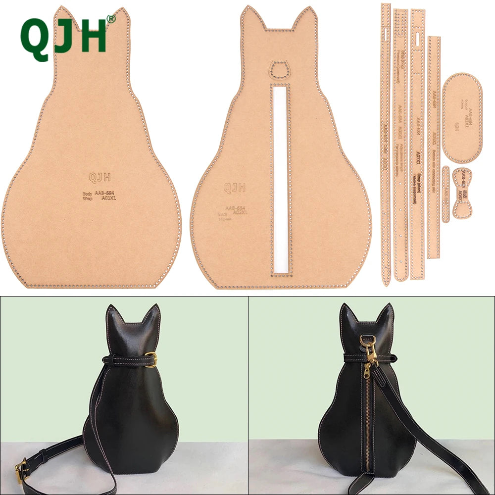 Large Capacity Purse/Storage Bag/Clutch Bag/Bucket Bag, Kraft Paper with Holes DIY Leather Handmade Craft Template, Special Gift