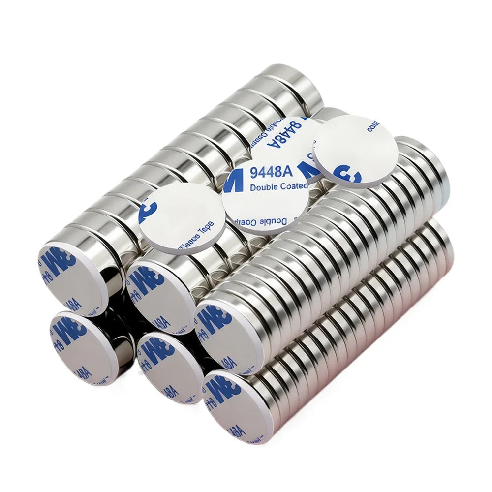 Neodymium Magnets with Double-Sided-Strong Adhesive Backed Round Magnet for Refrigerator,Crafts,Whiteboard,Kitchen,Home Office