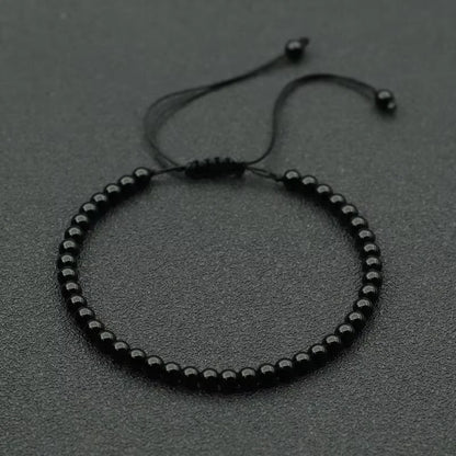 Fashion 4mm Natural Stone Bracelet Men Women Handmade Braided Adjustable Braclet Small Tiger Eyes Howlite Agates Beads Braslet