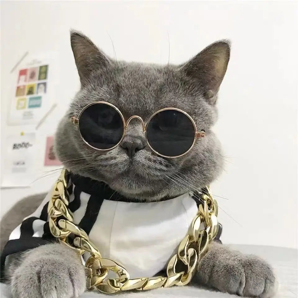 Lovely Vintage Round Cat Sunglasses Reflection Eye Wear Glasses For Small Dog Cat Pet Photos Pet Products Props Accessories