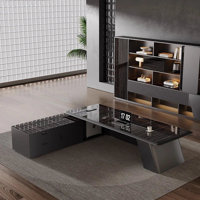 Space Saving Modern Office Desk Storage Executive Computer Office Desk Minimalist Lshaped Escritorio Oficina Office Furniture