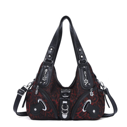 Angel Kiss Women Handbags Leopard Bag Top-handle Handbag Fashion Satchel Dumpling Pack Shoulder Bag Tote Bag Hobos Large Purse