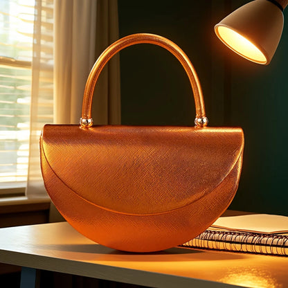 New fashion halfmoon handbag shiny evening dress bag delicate metal chain shoulder bag fashion gift bag small items storage bag