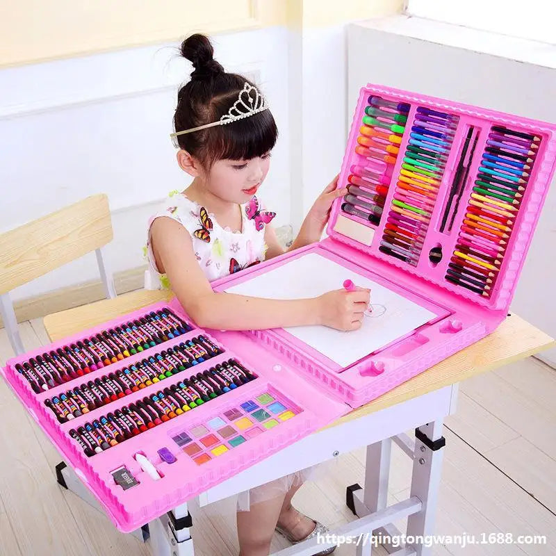 Children's Painting 색칠공부 Full Set Brushes Art Tools Gift Box Set Developing Children's Create Draw Interests  Art Supplies