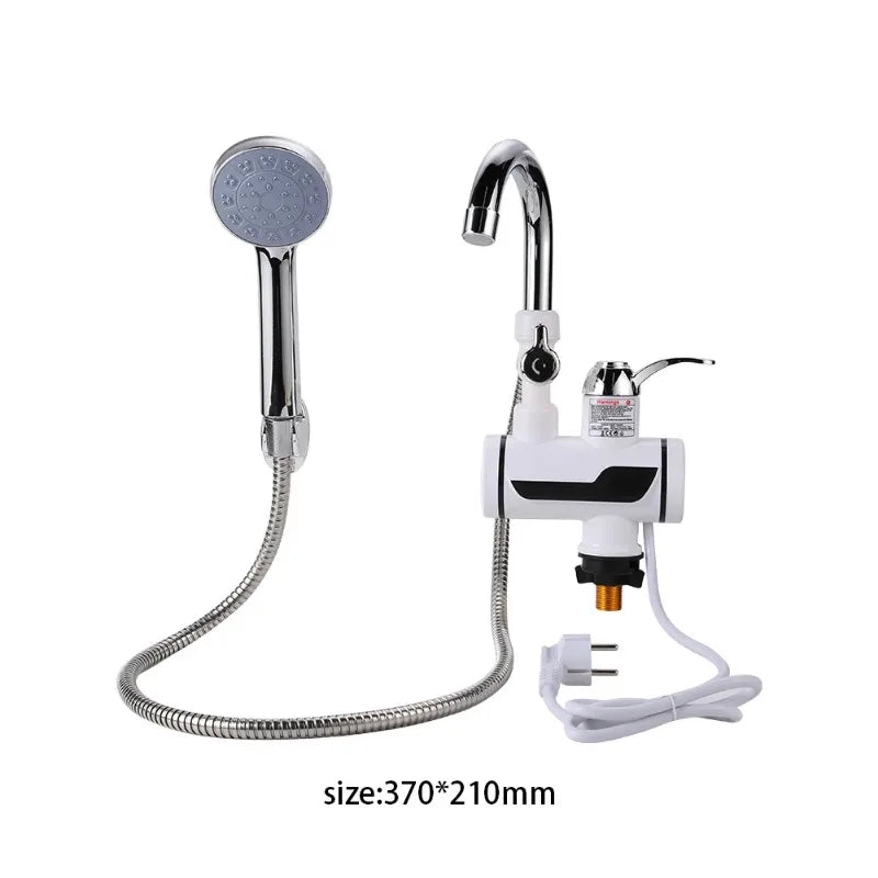3000W EU Plug Instant Electric Water Heater Shower Digital Display 220V Kitchen Bathroom Tankless Hot Water Faucet Heater