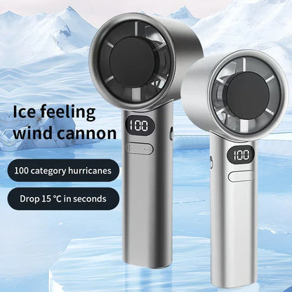 Portable Handheld Fan 120 Wind Speeds Mini Bladeless Hand Fan USB Rechargeable Highspeed Fans Camping Electric Fans Air Cooler