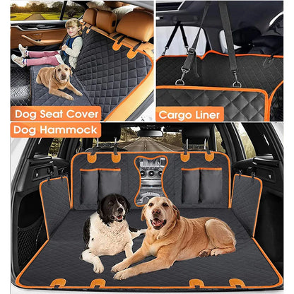 Universal Waterproof Pet Car Seat Cover, Dog Car Seat Cover for Back Seat with Mesh Window Double-Layer Thickening Anti-Dirty