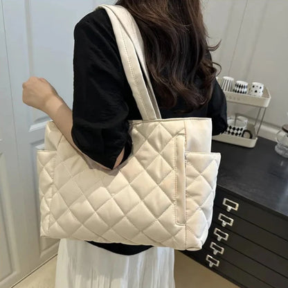 Rectangular Large Capacity Single Shoulder Bag for Commuting To Work Korean Style Women's Tote Bag Lightweight Casual Handbag