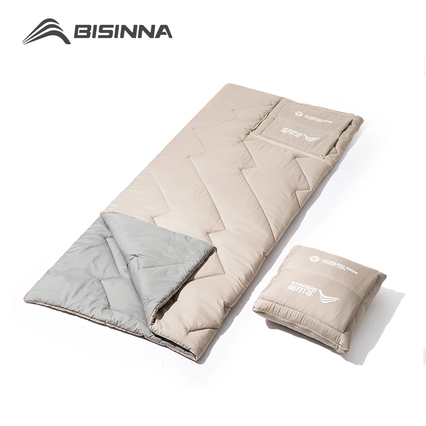 BISINNA Camping Sleeping Bag Portable Pillow Blanket Quilt for Outdoor Traveling Pinic Hiking