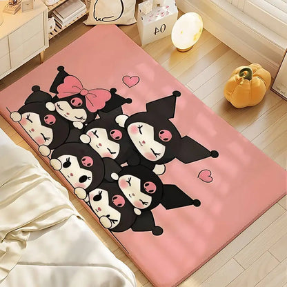Cute Cartoon-K-Kuromi-S Kawaii Floor Mat Bathroom Absorbent Mat Simple Door Dirt-resistant Mat Home Kitchen Mat Foot Mat Entry
