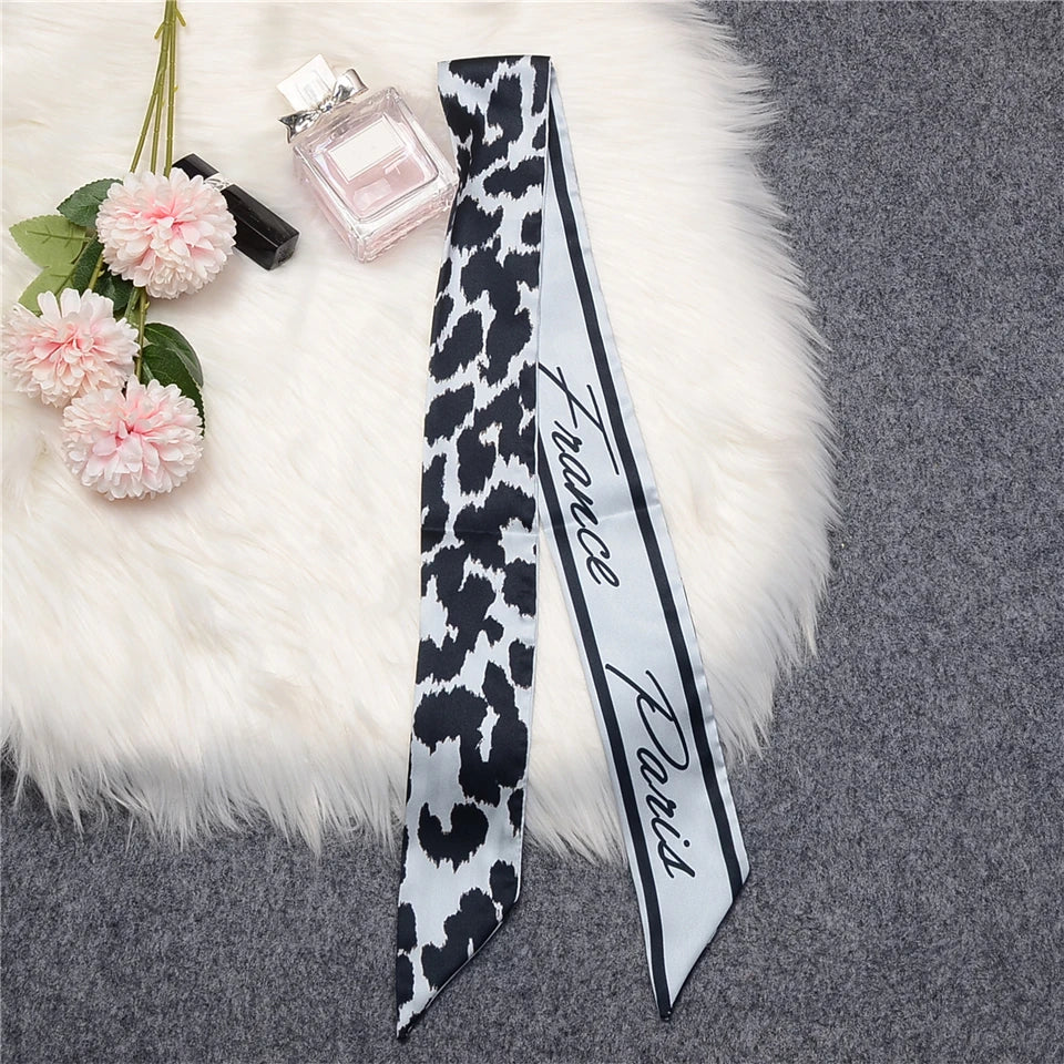 2024 New Luxury Brand Scarf Tarot Women Scarf Bag Hair Skinny Silk Scarves Design Foulard Neckerchief Headband For Ladies