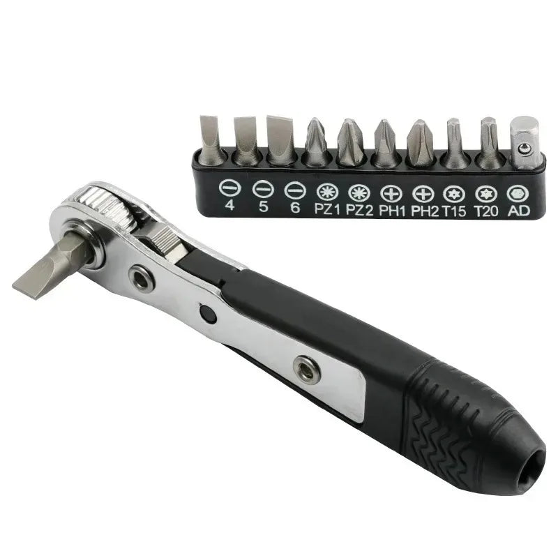 Screwdriver for Narrow Small Space Gap L-shaped Mini 36-tooth Ratchet Two-way Screwdriver Turning Right Angle