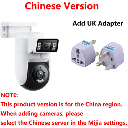 New Xiaomi Outdoor Camera 4 Dual Lens 5MP 3K HD Dual View Monitoring Panoramic Closeup Tracking IP66 Weatherproof AntiTheft CN