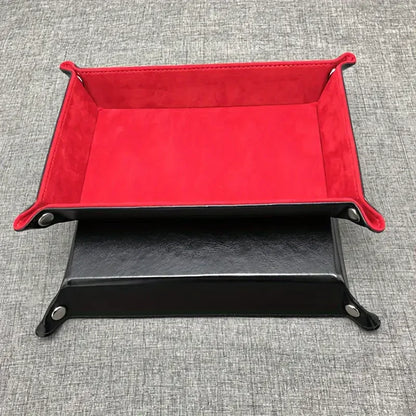 Foldable game dice tray flannel storage box four-corner tray
