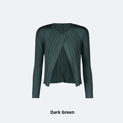 Slimming Woven ort Coat Jaet Women's Faion Spring Autumn Thin Design Sense Folded Cardigan Outerwear Sli Outer Layer