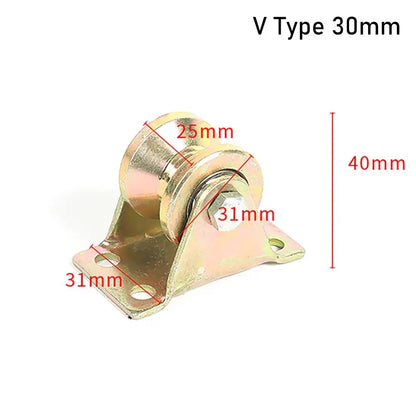 1Pcs Stainless Steel Home Hardware Rigid Caster Track Wheel Bearing Pulley U/V/H Shaped Plating Color Sliding Door Rollers