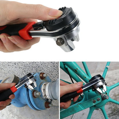 Universal Adjustable Ratcheting Wrench Multifunctional 6-22mm Screw Repair Hand Tools - Ratchet Wrench for Home Auto Repair