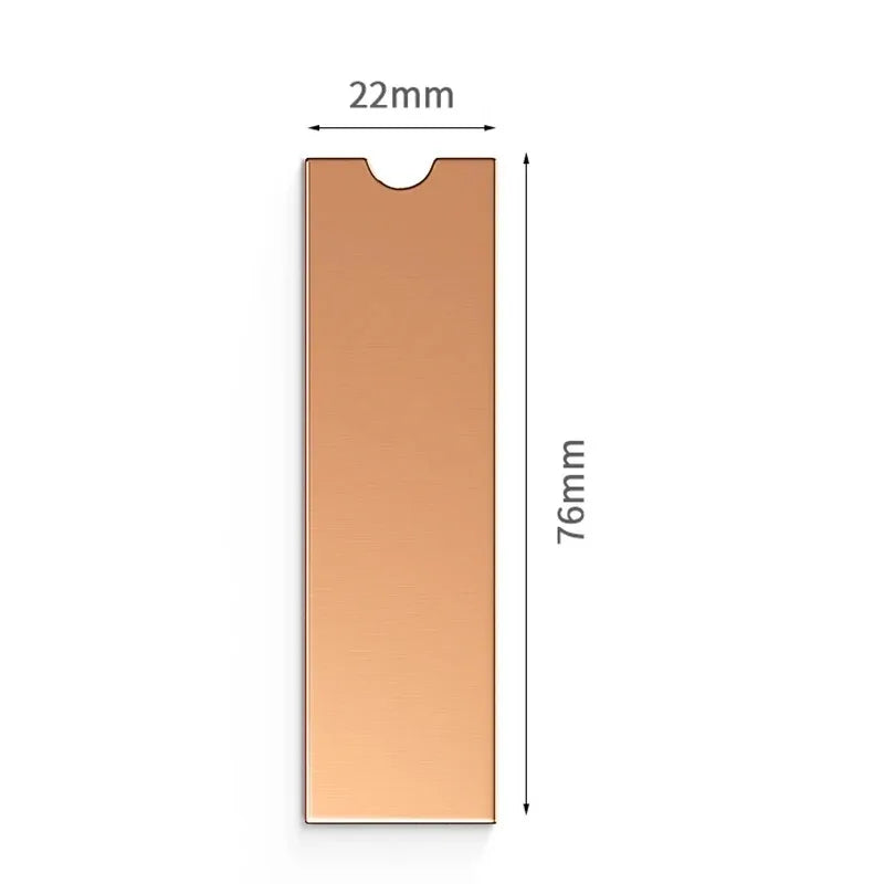 TEUCER M.2 Copper Heatsink NVMe 2280 SSD Copper Cooler Solid State Disk Radiator with Thermal Silicone Pad for Laptop Desktop