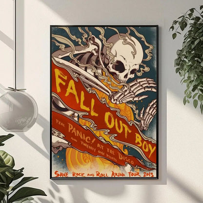 Rock Band P-panic At The Disco Painting Calligraphy HD Print Crease Art Photos For Living Room Home Wall Decor Canvas