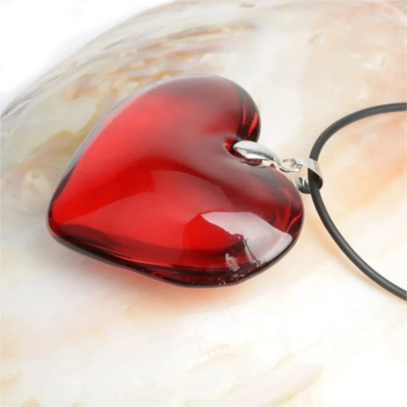 Heart Shape Necklace Crystal Pendants Clavicle Chain Necklace Fashion Jewelry Glass Charm Necklace for Couple Women Girl
