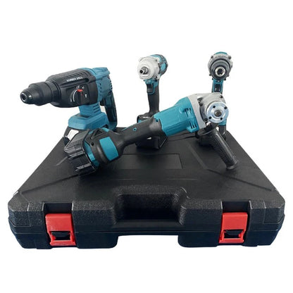 Powerful Brushless Cordless 4 in 1 Practical Jobsite Tool Set Power Wrench Drill Angle Grinder Hammer Portable Power Tool Set
