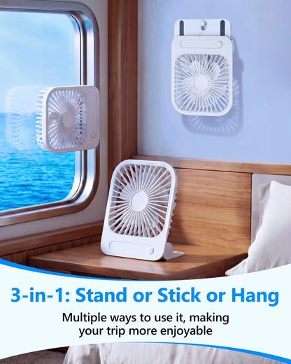 Eary 1200mAh Portable Wall Hanging Fan 4 Speed USB Rechargeable Magnetic Desk Fan 180 Adjustable Kitchen Silent Mini Cooling Fan