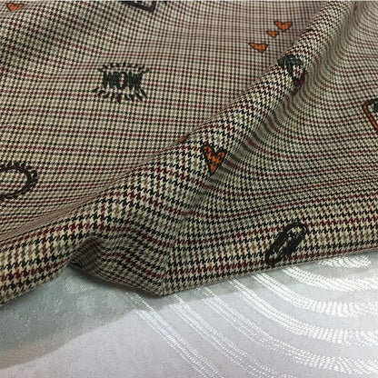 French Made Polyester Cotton Elastic Small Plaid Fabric Color Woven Fine Spun Clothing Material Printing Color Suiting Fabric