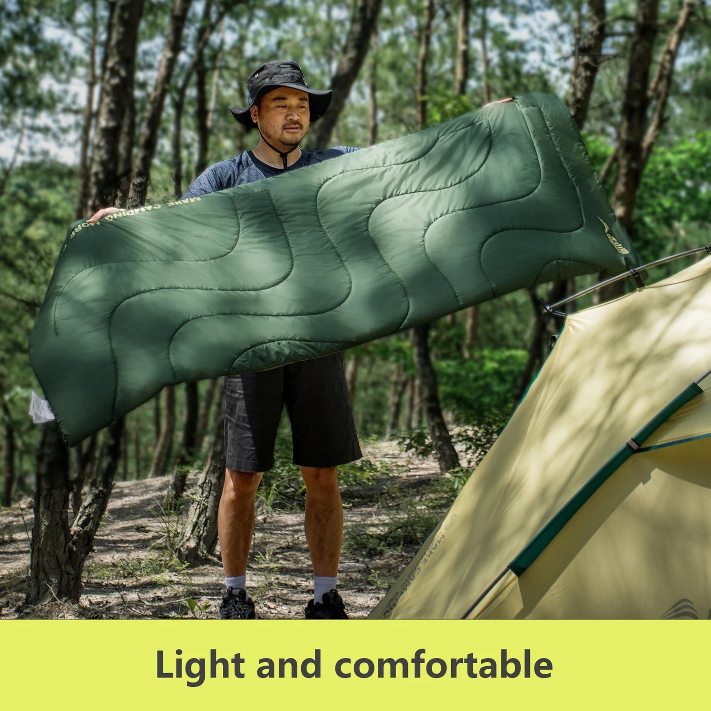 BISINNA Ultralight Camping Sleeping Bag Spring Summer Backpacking Sleeping Bag Large Quilt for Outdoor Hiking Beach
