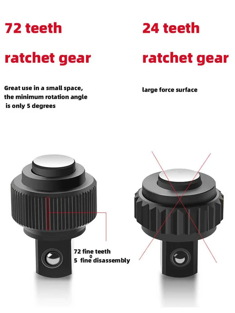 Car Repairs Ratchet Wrench  1/4 3/8 1/2  Inch High Torque Reversible  Quick Release Ratchet Socket Wrench Hand Tool