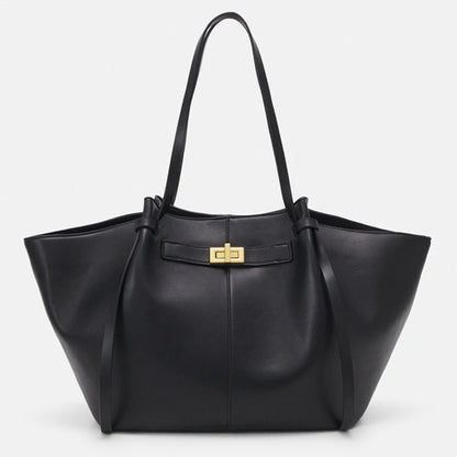 Fashion Large Capacity Trapeze Bag Designer Chic Lock Women Shoulder Bags Luxury Pu Leather Handbags Trend Underarm Bag 2025