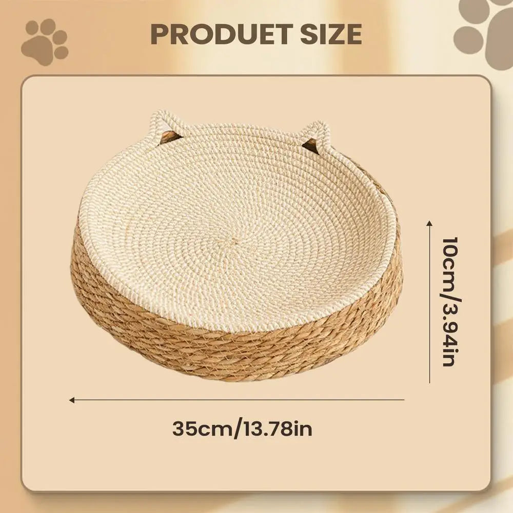 Cat Bed Sofa Cat Scratch Board Wear-Resistant Cat Bed Natural Rattan Weave Dog Cat House Pet Sleeping Bed Pet Supplies